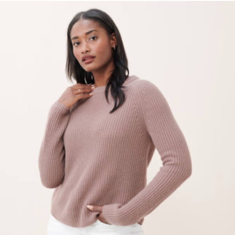 JENNI KAYNE CASHMERE FISHERMAN SWEATER IN MINK